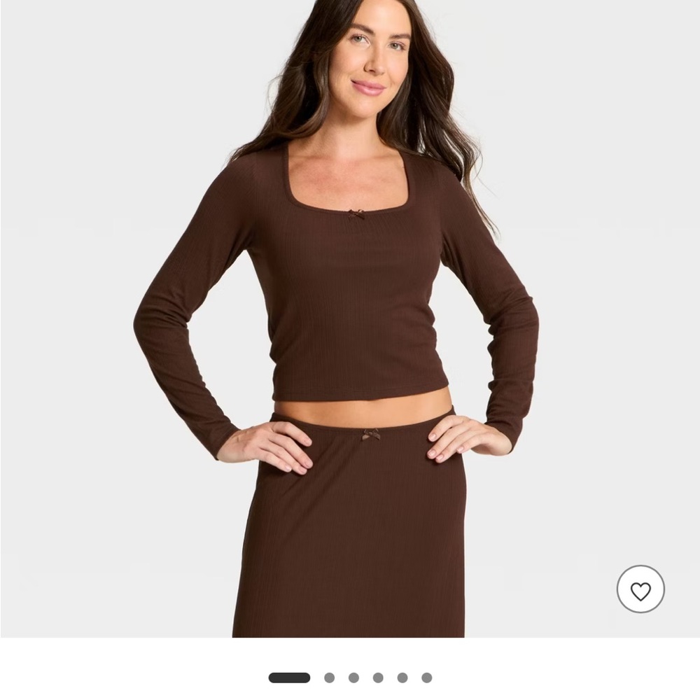 Auden (Target) Brown Long Sleeve Lounge Top